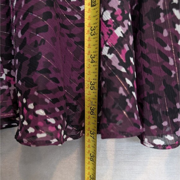 JESSICA HOWARD Size 16 Dress Purple Black Plaid 3/4 Bell Sleeve Dark Academia - Picture 6 of 14